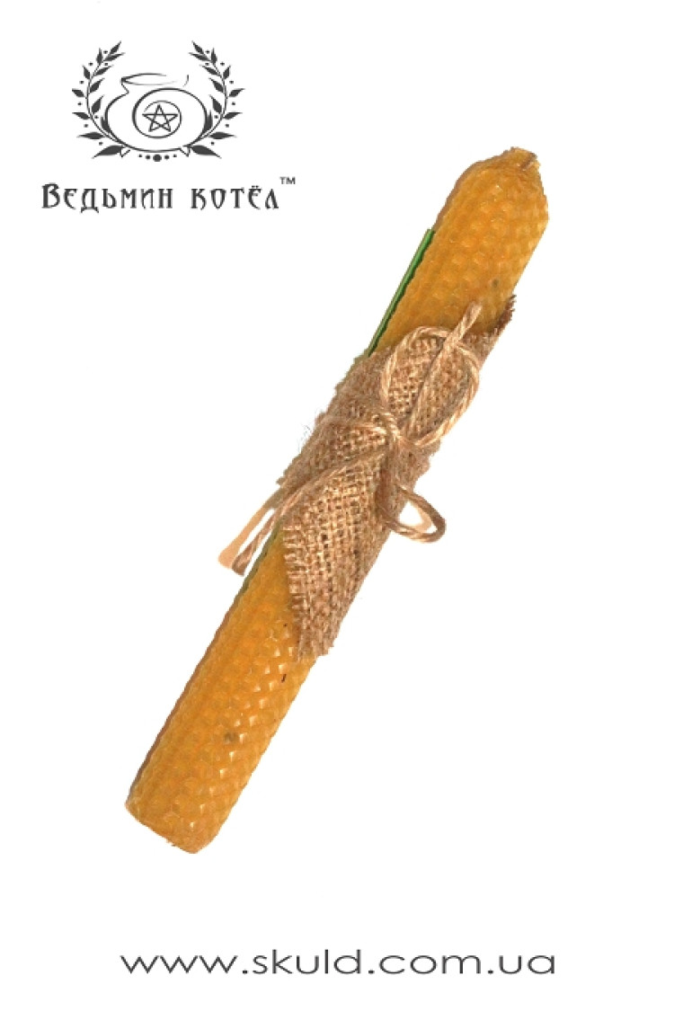 Свічка з вощини з Трояндою